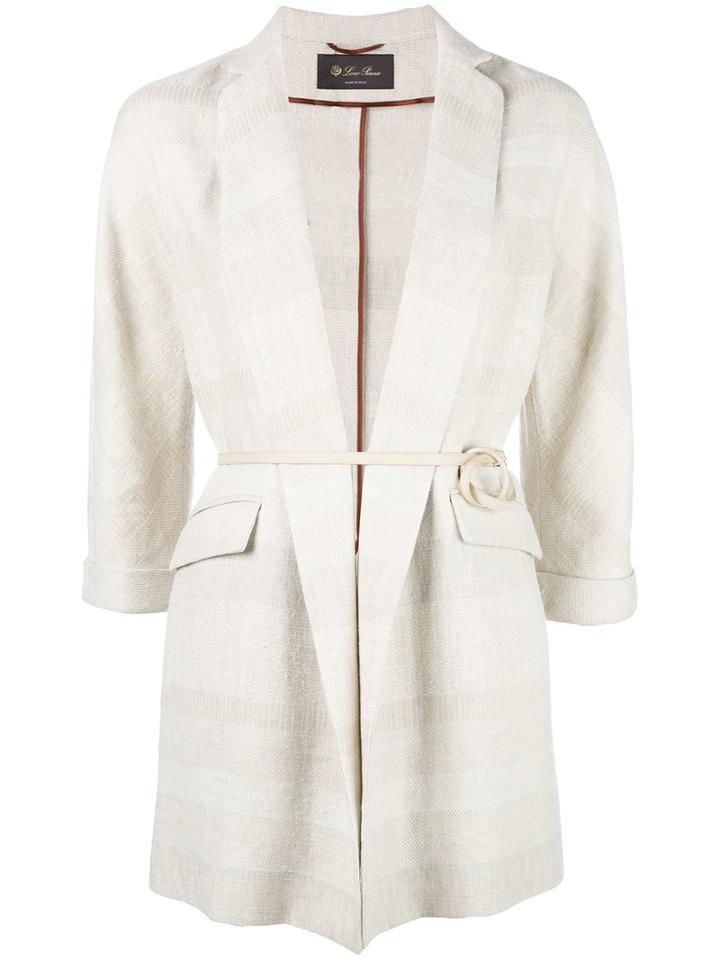 Loro Piana Belted Blazer, Women's, Size: Medium, Nude/neutrals, Silk/linen/flax/lamb Skin