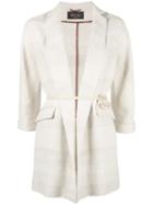 Loro Piana Belted Blazer, Women's, Size: Medium, Nude/neutrals, Silk/linen/flax/lamb Skin