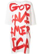 R13 God Save America T-shirt Dress, Women's, Size: Medium, White, Cotton