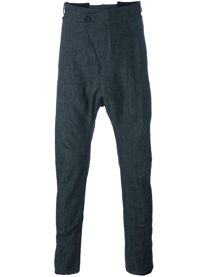 Masnada Baggy Drop Crotch Trousers, Men's, Size: 46, Grey, Linen/flax/virgin Wool