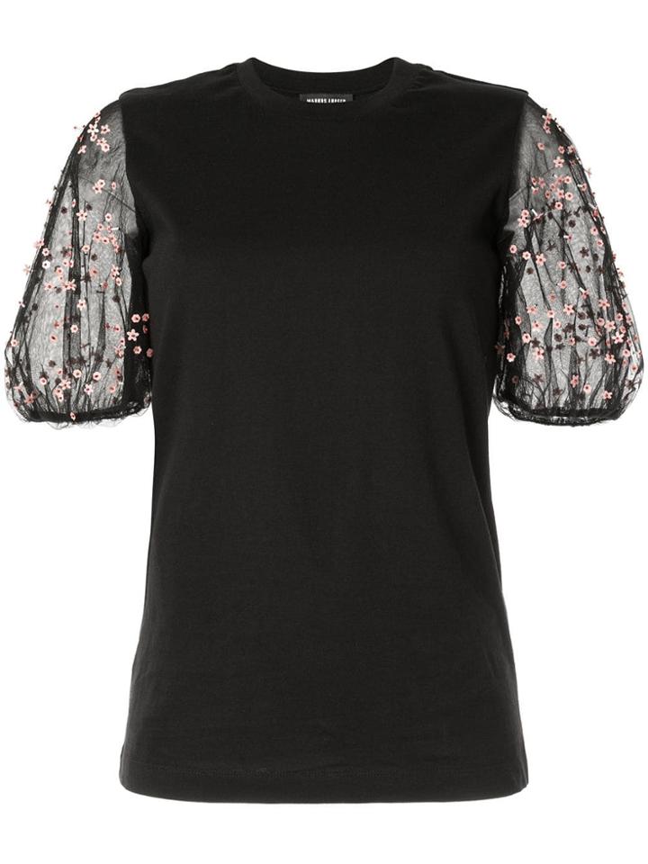 Markus Lupfer Carlie Ditzy Flower Embellished Tee - Black