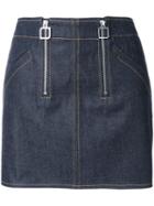 Courrèges Double Zip Skirt, Women's, Size: 36, Blue, Cotton
