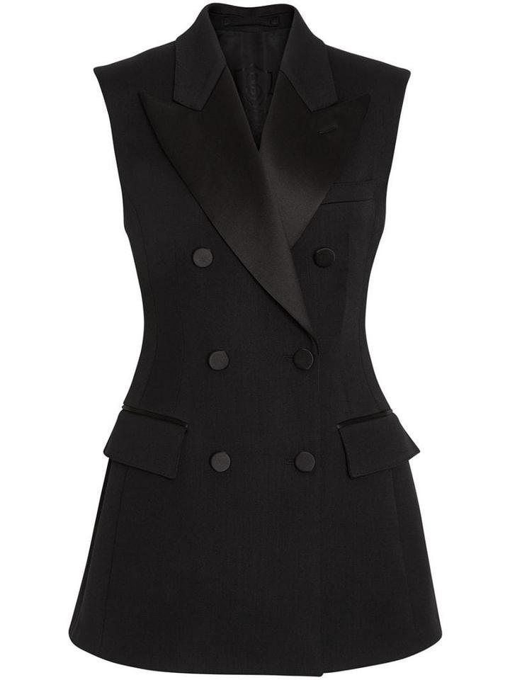 Burberry Sleeveless Double-breasted Jacket - Black
