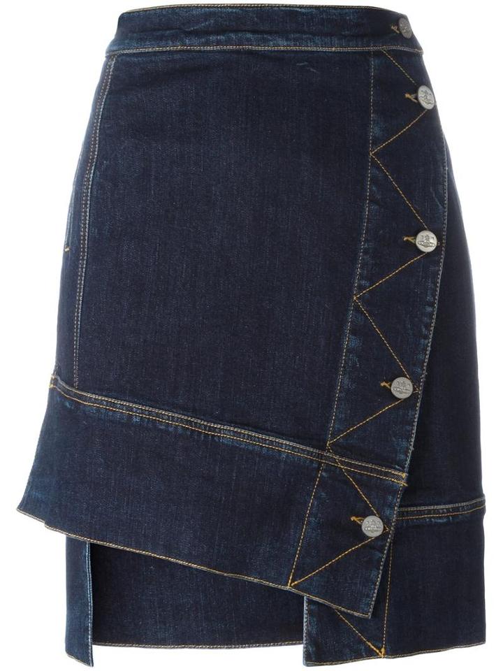 Vivienne Westwood Anglomania 'dodo' Denim Skirt, Women's, Size: 28, Blue, Cotton/spandex/elastane