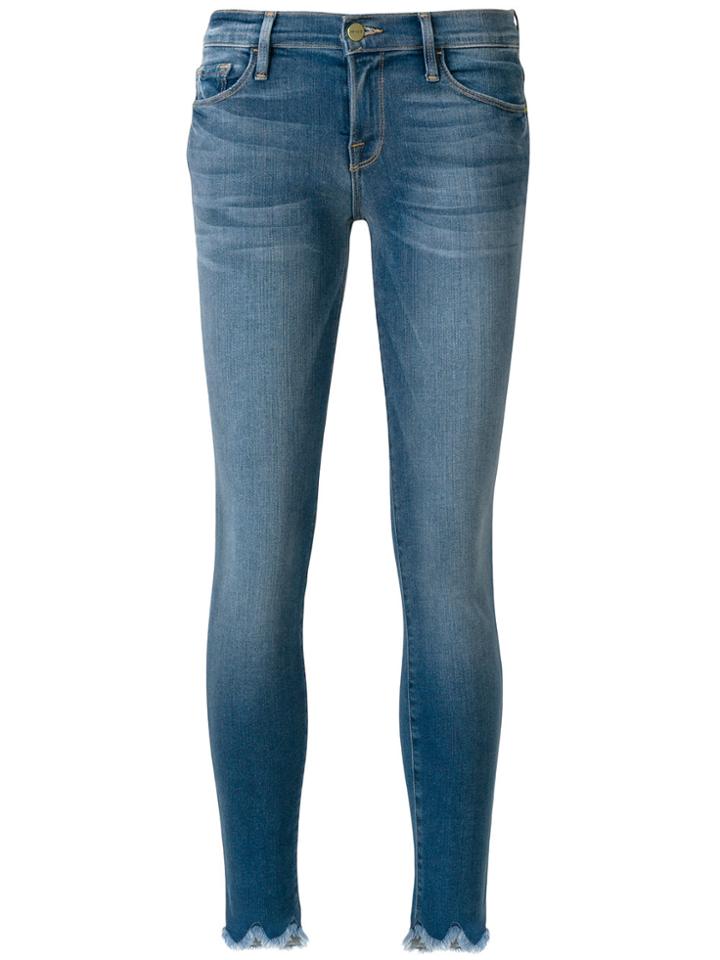 Frame Denim Frayed Hems Jeans - Blue