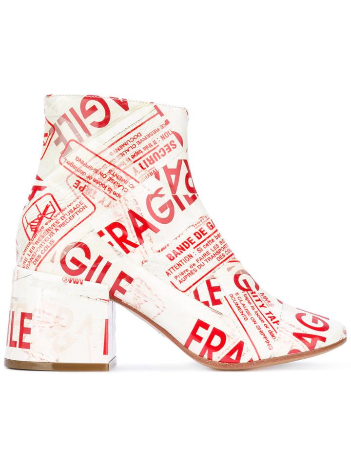 Mm6 Maison Margiela Fragile Tape Boots - White