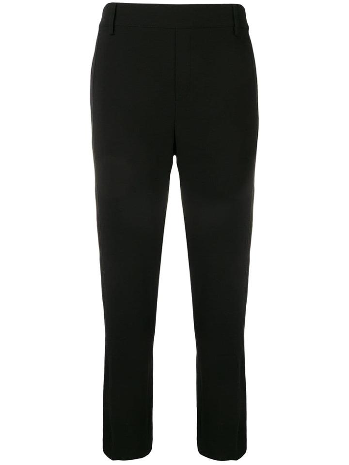 Vince Cropped Slim Fit Trousers - Black
