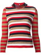 Sonia Rykiel Sequined Collar Sweater, Women's, Size: Medium, Red, Viscose/polyamide/polyester