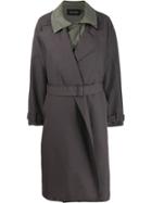 Low Classic Layered Trench Coat - Grey