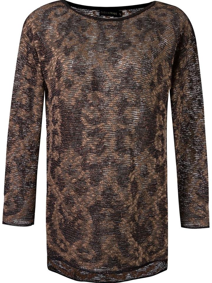 Cecilia Prado Long Sleeve Knitted Blouse, Women's, Size: P, Brown, Acrylic/polyamide/viscose
