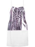 Mm6 Maison Margiela Metallic Detail Dress, Women's, Size: 42, White, Modal/cupro/viscose