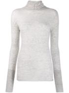 Patrizia Pepe Fitted Turtleneck Jumper - Grey