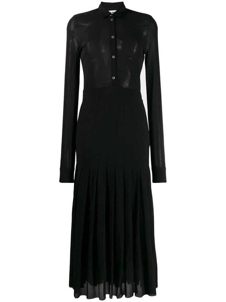 Jil Sander Fine Knit Midi Dress - Black