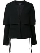 Yigal Azrouel - Cape Layered Blazer - Women - Polyester - 6, Black, Polyester