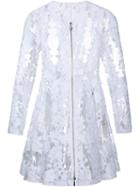 Moncler Gamme Rouge Clear Pu Floral Lace Coat, Women's, Size: Small, White, Cotton/polyurethane