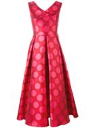 Ultràchic - Pois Flared Midi Dress - Women - Silk/polyester - 42, Red, Silk/polyester