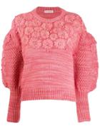 Ulla Johnson Floral Embroidered Sweater - Pink