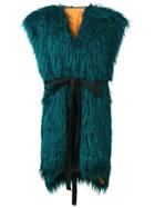 Mm6 Maison Margiela Faux Fur Sleeveless Coat - Green