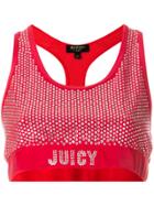 Juicy Couture Exclusive Swarovski Embellished Velour Crop Top - Red