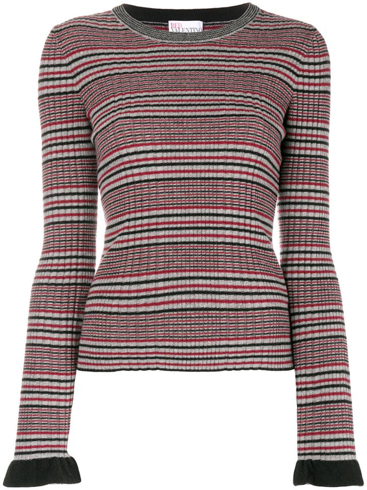 Red Valentino Ribbed Striped Jumper