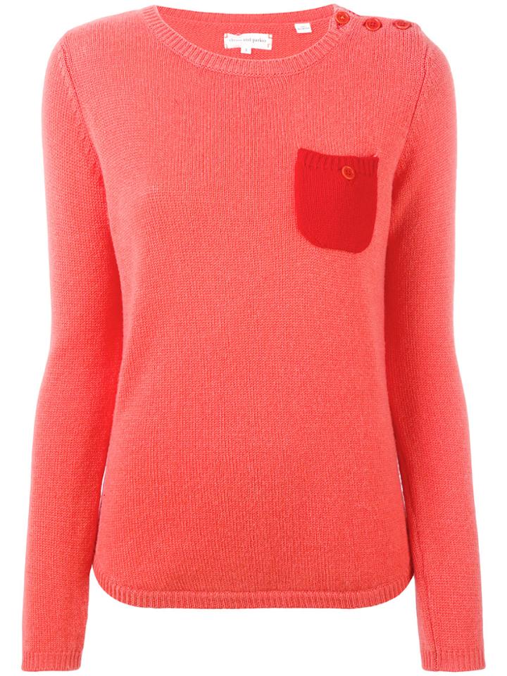 Chinti & Parker Cashmere One Pocket Sweater - Yellow & Orange