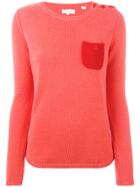 Chinti & Parker Cashmere One Pocket Sweater - Yellow & Orange