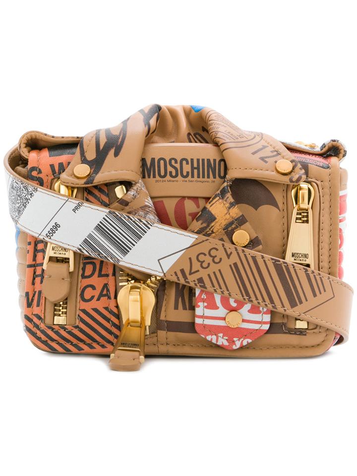 Moschino Biker Parcel Shoulder Bag - Brown