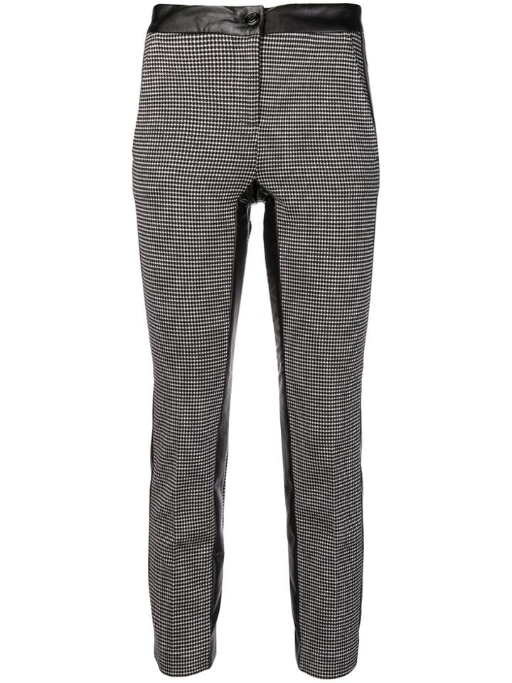 Pinko Houndstooth Cropped Trousers - Black