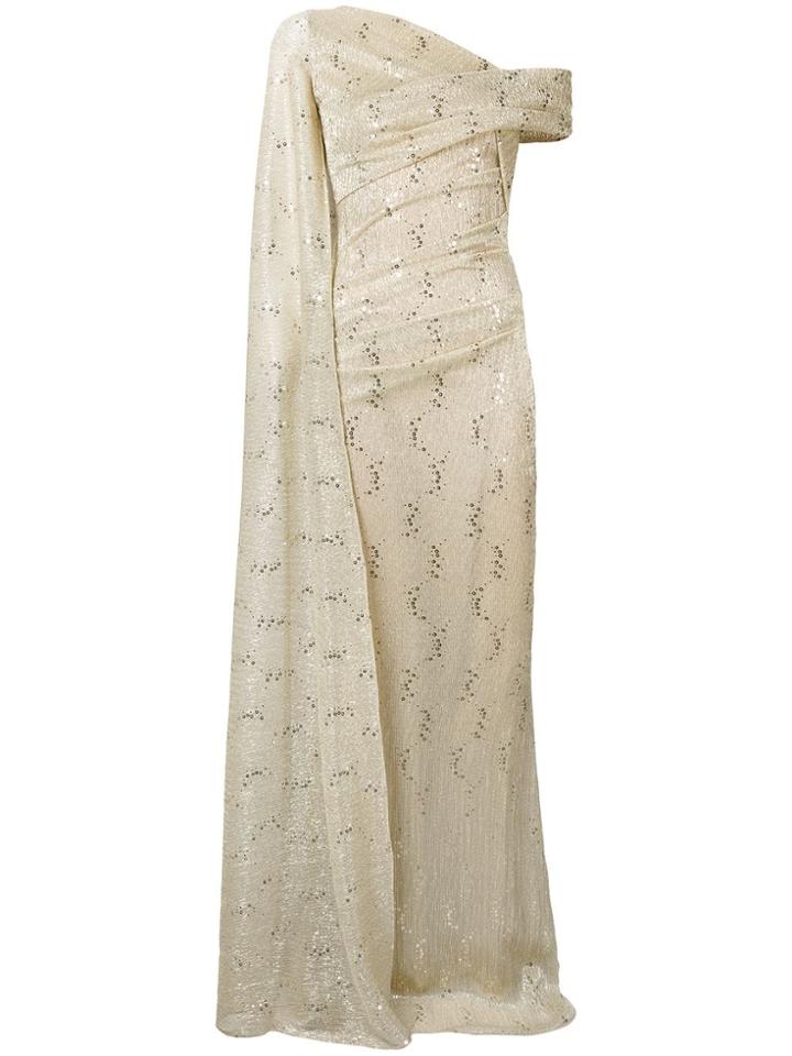 Talbot Runhof Metallic Draped Gown - Neutrals