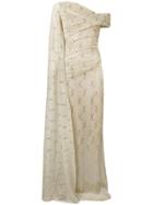 Talbot Runhof Metallic Draped Gown - Neutrals