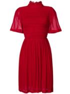 Alexa Chung - Smocked Dress - Women - Viscose - 8, Red, Viscose