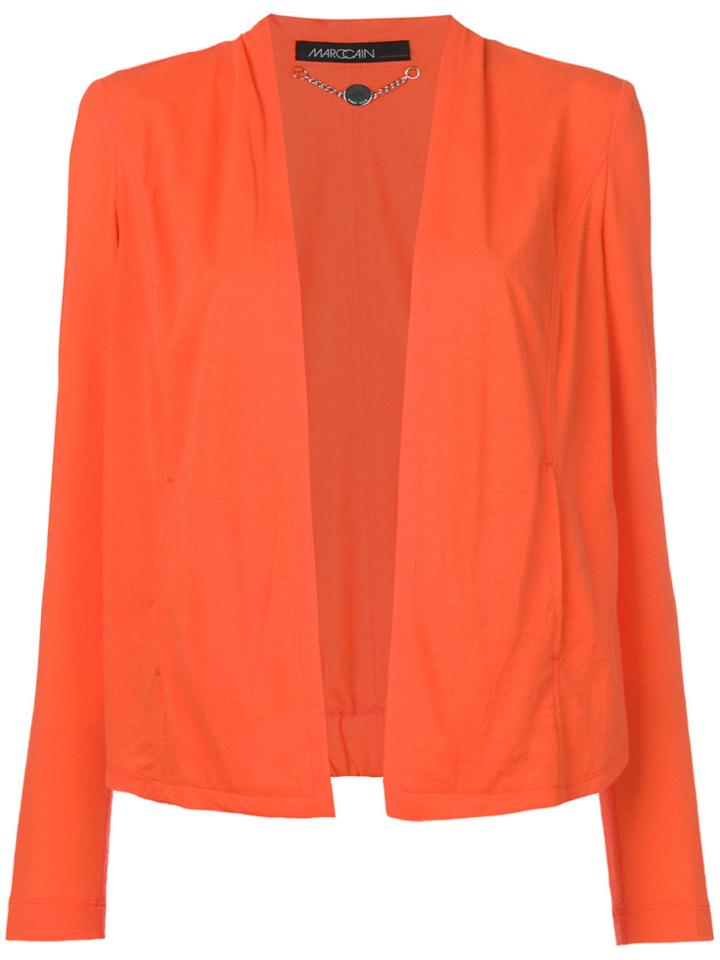 Marc Cain Fitted Collarless Blazer - Yellow & Orange