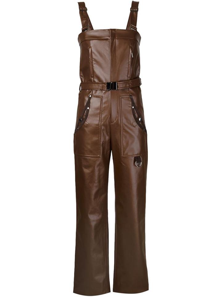 Koonhor Faux Leather Dungarees, Women's, Size: 44, Brown, Polyamide/wool