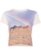 Re/done Crewneck Tee With Rainbow Print - Multicolour