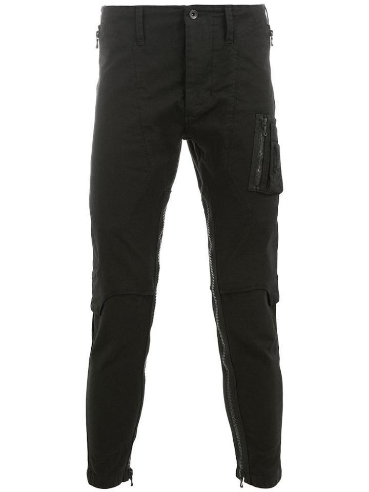 Julius Zip Leg Skinny Trousers - Black