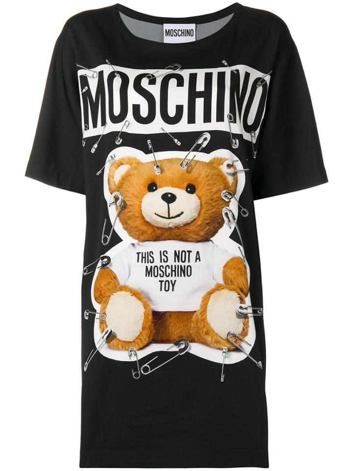Moschino Safety Pin Teddy Bear Dress - Black