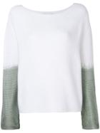 Fabiana Filippi Gradient Sleeve Ribbed Sweater - White