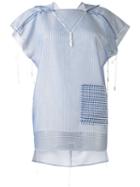 Steven Tai - Layered Checked Top - Women - Silk/cotton/polyester - S, Blue, Silk/cotton/polyester