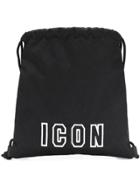 Dsquared2 Icon Drawstring Backpack - Black
