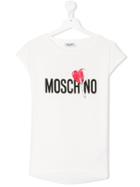 Moschino Kids Lollipop Logo Print T-shirt - White