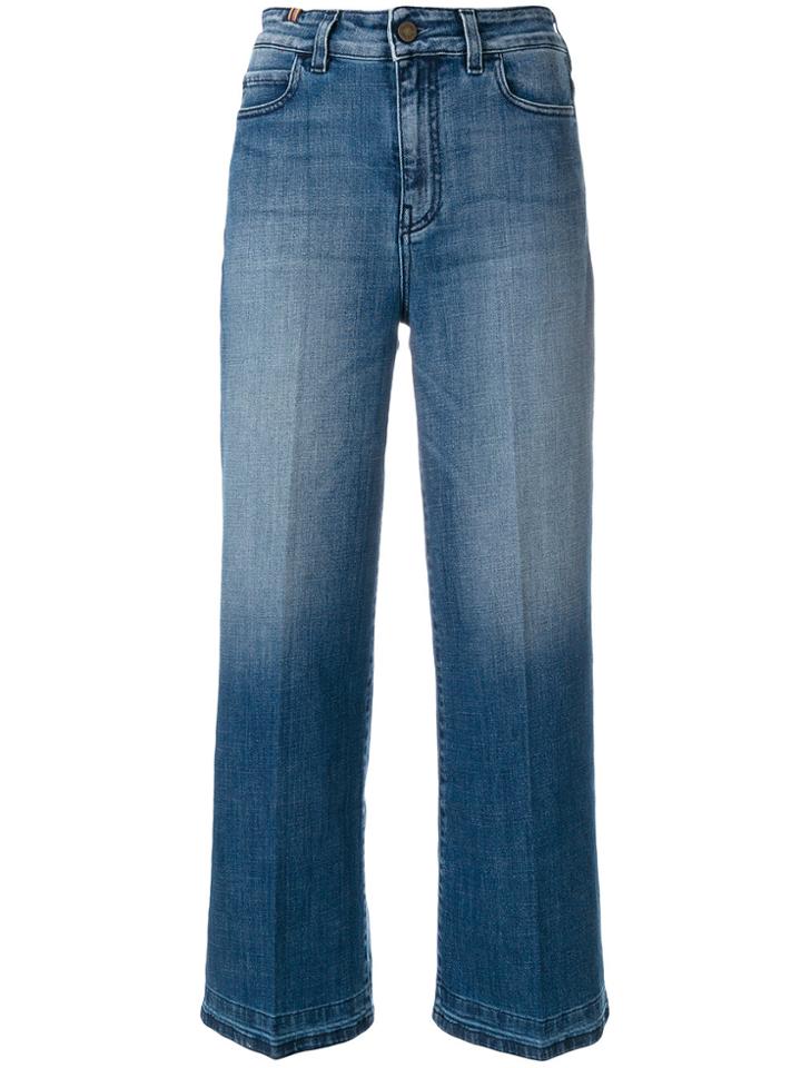 Notify Cropped Denim Flares - Blue