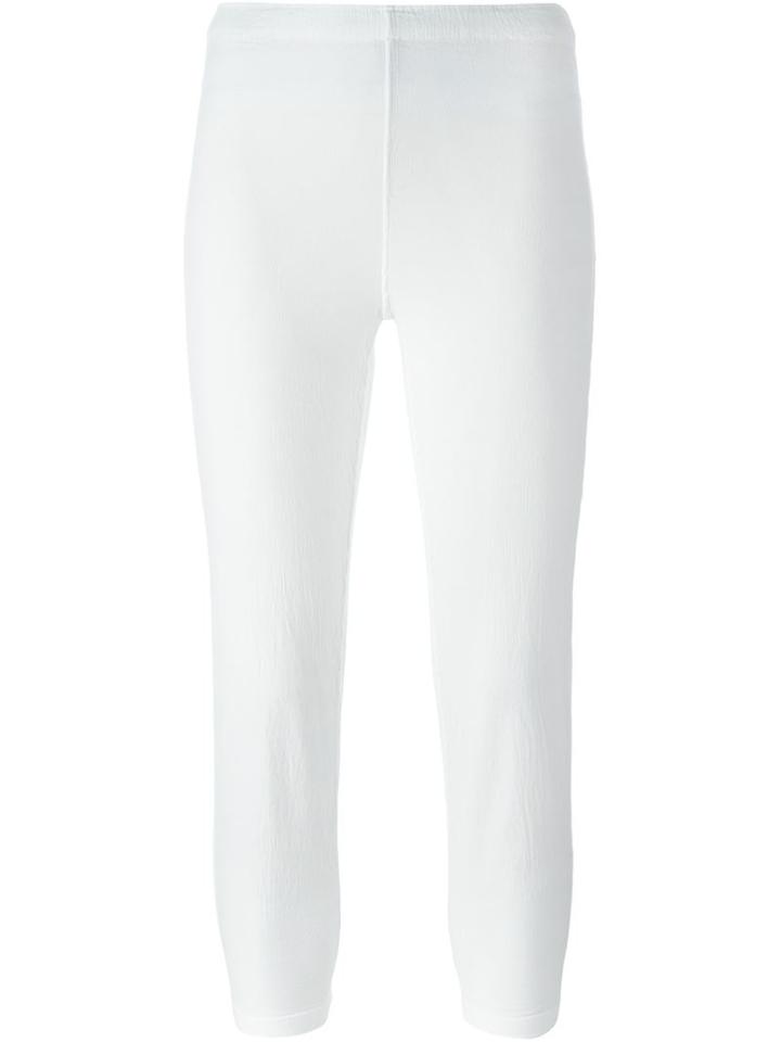 Issey Miyake Cauliflower Skinny Cropped Trousers, Women's, White, Cotton/polyurethane