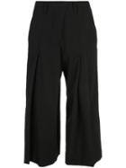 Y's Panelled Cropped Trousers - Black
