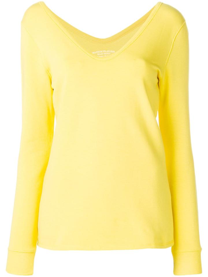 Majestic Filatures Wide V-neck Top - Yellow & Orange