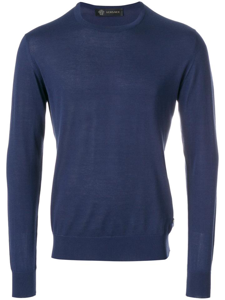 Versace Round Neck Jumper - Blue