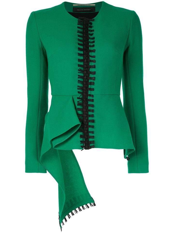 Roland Mouret Embroidered Detail Blazer - Green