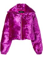 Misbhv Velour Puffer Jacket - Pink & Purple