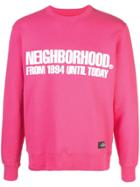 Neighborhood Logo Print Sweatshirt - Pink