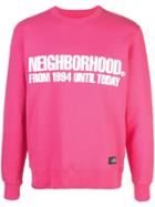Neighborhood Logo Print Sweatshirt - Pink