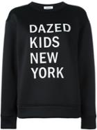Dkny Graphic Print Sweatshirt, Women's, Size: Medium, Black, Polyester/spandex/elastane/viscose